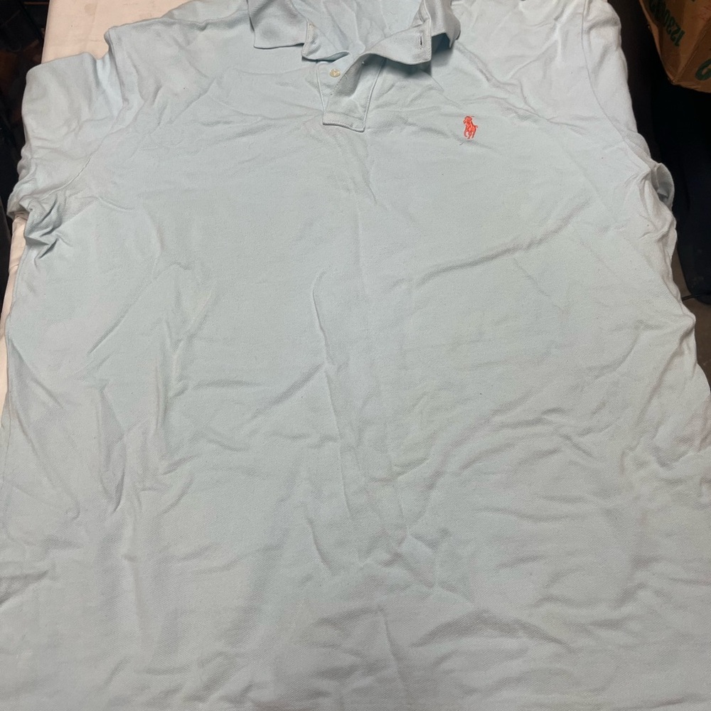 Polo by Ralph Lauren Men's Light Blue Polo Shirt Size Xl